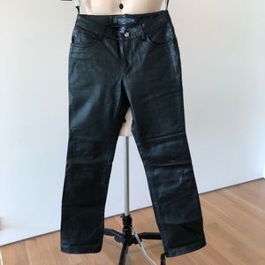 Black Leather GAP Straight Leg Pants size 0